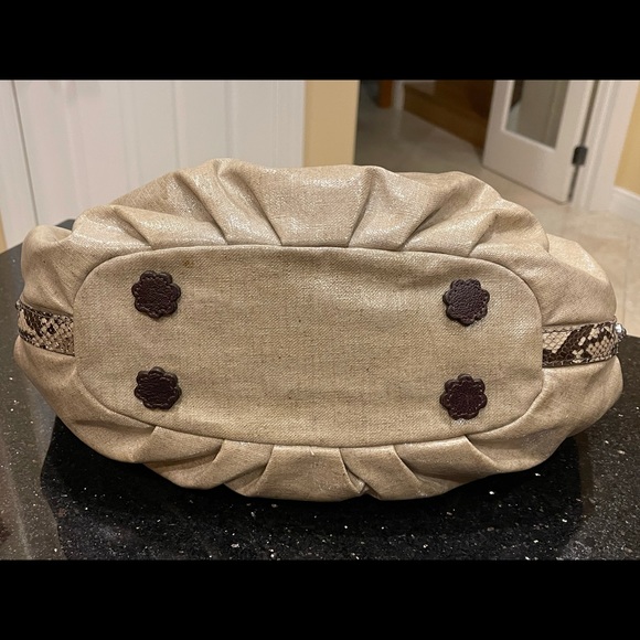 BRIGHTON Tan Faux Snakeskin Lthr Shoulder Bag Set - Picture 7 of 11